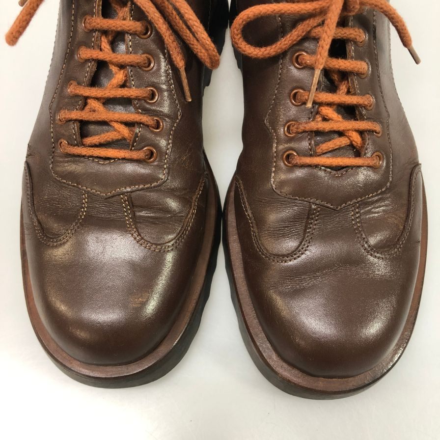 トリッカーズ レザースニーカー ブラウン カーフ サイズUK6 メンズ Tricker’s 約25.0cm【AFC7】