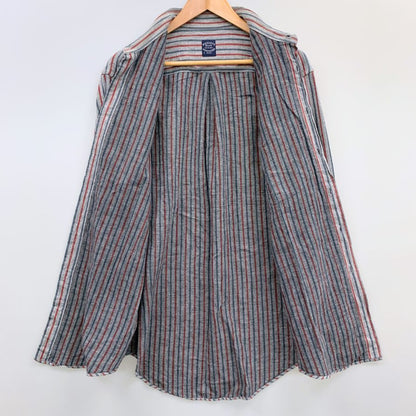 中古◆エクイボコ ストライプ シャツ イタリア製 メンズ サイズL グレー系 EQUIVOCO 【AFB7】
