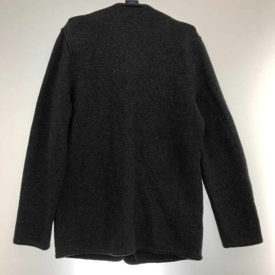 中古◆ガイガー ノーカラー ジャケット ウール オーストリア製 メンズ サイズ50 グレー GEIGER 【AFF23】
