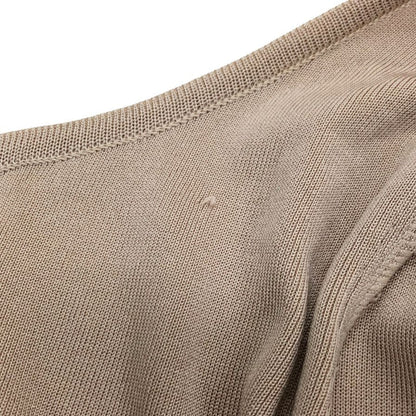 美品◆ルネ カーディガン カメリア ジップ アセテート リボン 6412740 ベージュ レディース サイズ38 Rene 【AFB6】