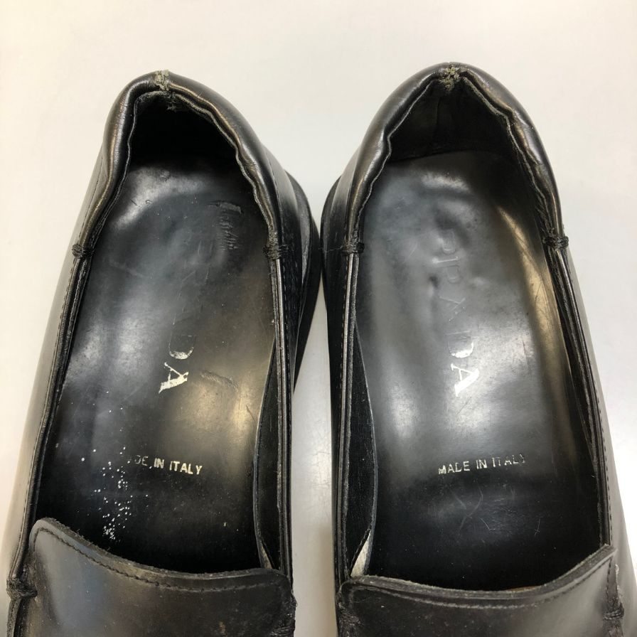 プラダ Uチップ ローファー 883 メンズ サイズ 8ハーフ ブラック PRADA 約26.5cm【AFC29】