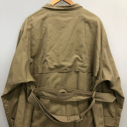 美品◆オーラリー トレンチコート ダブル WASHED FINX CUPRO TWILL LONG COAT ベージュ メンズ サイズ4 A20AC01FC AURALEE 【AFA22】