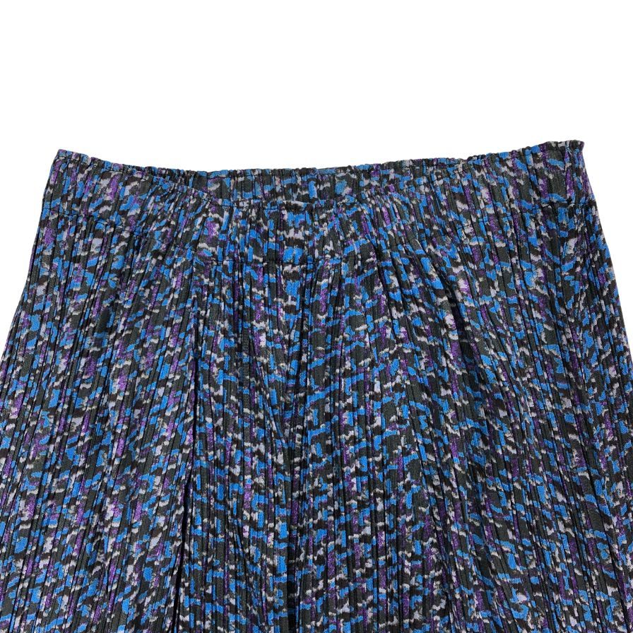 プリーツプリーズ イッセイミヤケ スカート 総柄 ブルー系 レディース サイズ3 PP43-JG894 PLEATS PLEASE ISSEY MIYAKE【AFB34】