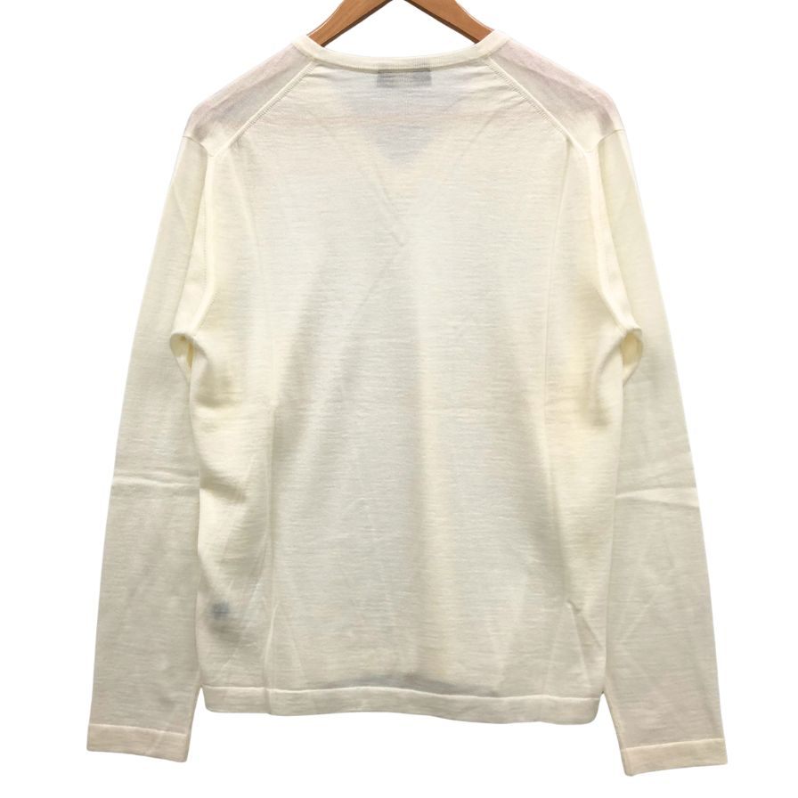 美品◆ザノーネ  Vネック ニット ウール アイボリー サイズ48 メンズ ZANONE 【AFB7】