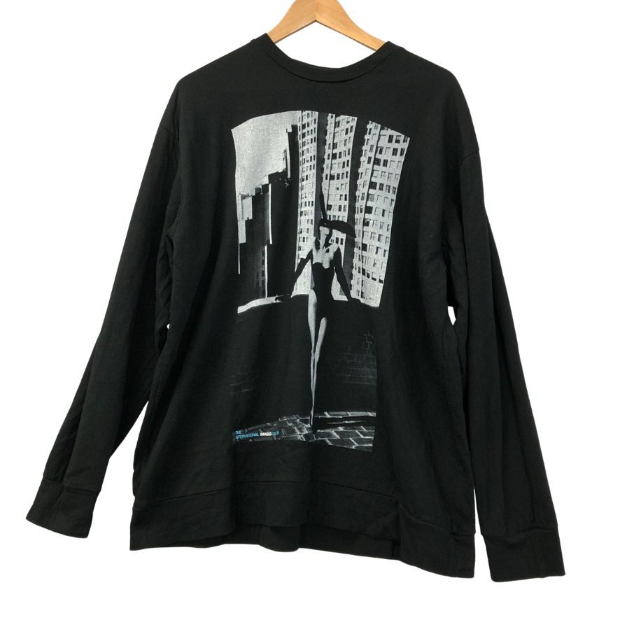 美品◆ザ インターナショナル イメージズ コレクション ロングスリーブTシャツ ミリタリー ブラック メンズ サイズL THE INTERNATIONAL IMAGES COLLECTION 【AFB41】