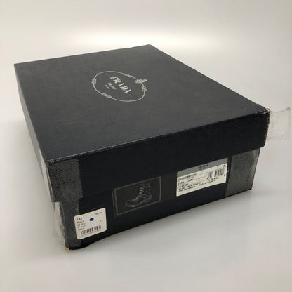 プラダ コンバットブーツ レースアップ ベルト レザー 2T 1882 ブラック メンズ サイズ8.5 PRADA 約27.0cm【AFD9-2】