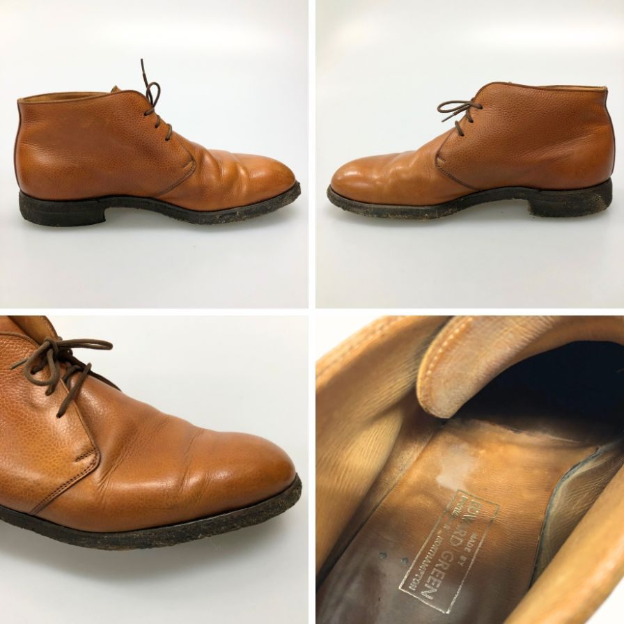 エドワードグリーン チャッカブーツ 9572 バンバリー 旧工場 202ラスト グレインレザー ブラウン UK8E EDWARD GREEN ブーツ 約26.5cm【LA】【中古】
