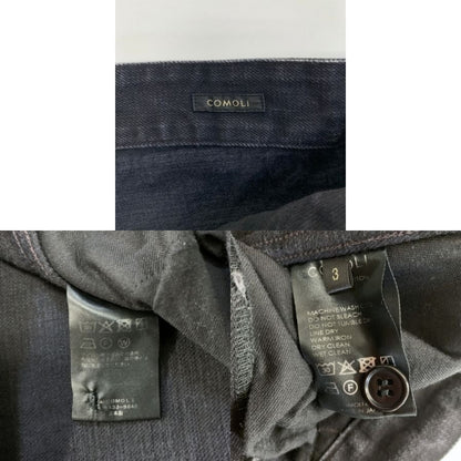コモリ 25AW ブラックデニム ベルテッドパンツ コットン メンズ サイズ3 C03-03001 COMOLI 【AFB18】