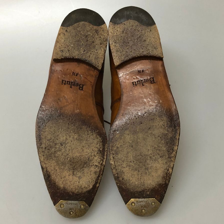 ベルルッティ レザー 内羽根 ドレスシューズ プレーントゥ メンズ サイズ8.5 ブラウン Berluti 約27.5cm【PTM3】