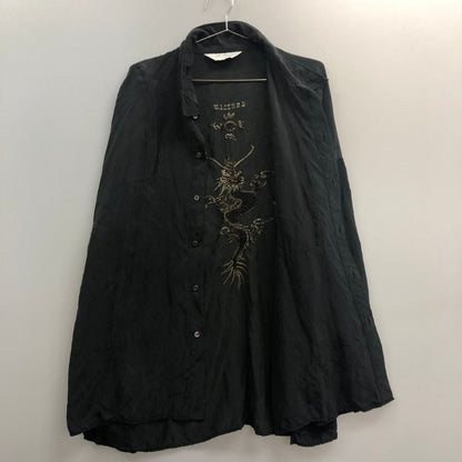 中古◆アンセルム エンブロイダードスーベニアシャツ ブラック メンズ サイズ3 ANCELLM EMBROIDERED SOUVENIR SHIRT 【AFB6】