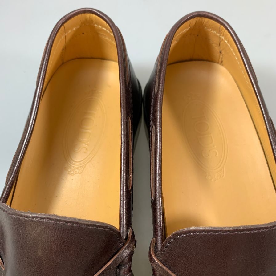 トッズ タッセルローファー カーフ ブラウン サイズ8 メンズ TOD`S 約27.0cm【AFC42】