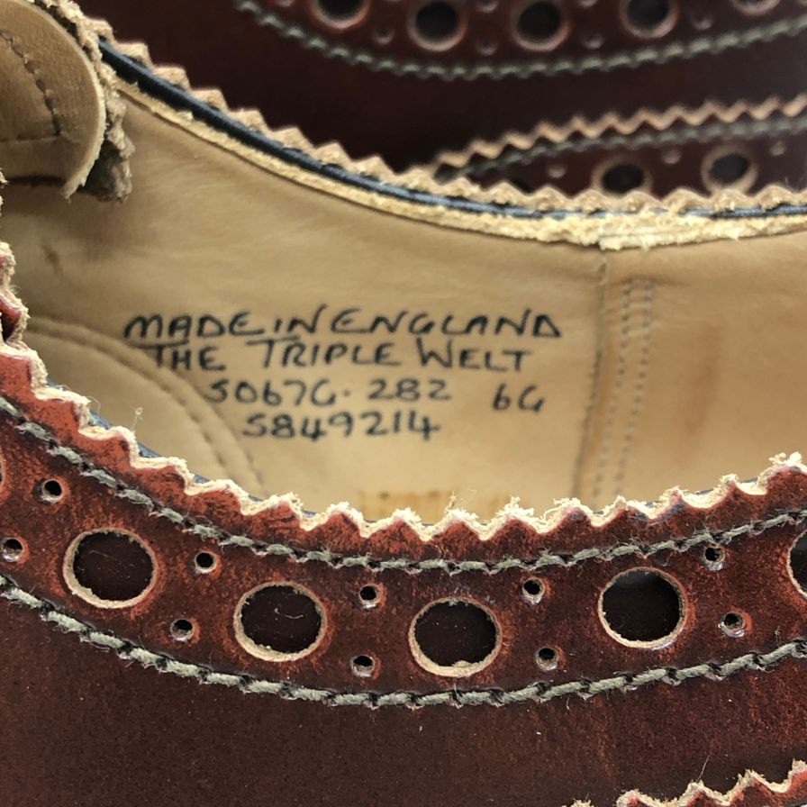 グレンソン アーチー ウィングチップ レザーシューズ ブラウン サイズ 6 メンズ GRENSON 約25.0cm【AFD13】