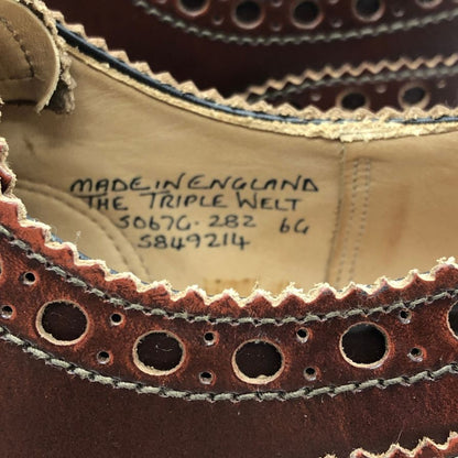 グレンソン アーチー ウィングチップ レザーシューズ ブラウン サイズ 6 メンズ GRENSON 約25.0cm【AFD13】