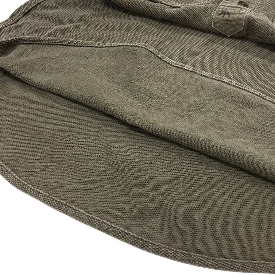 ダブルアールエル ヘンリーネックシャツ サーマル 1つ星タグ カーキ メンズ サイズS RRL RALPH LAUREN【LA】