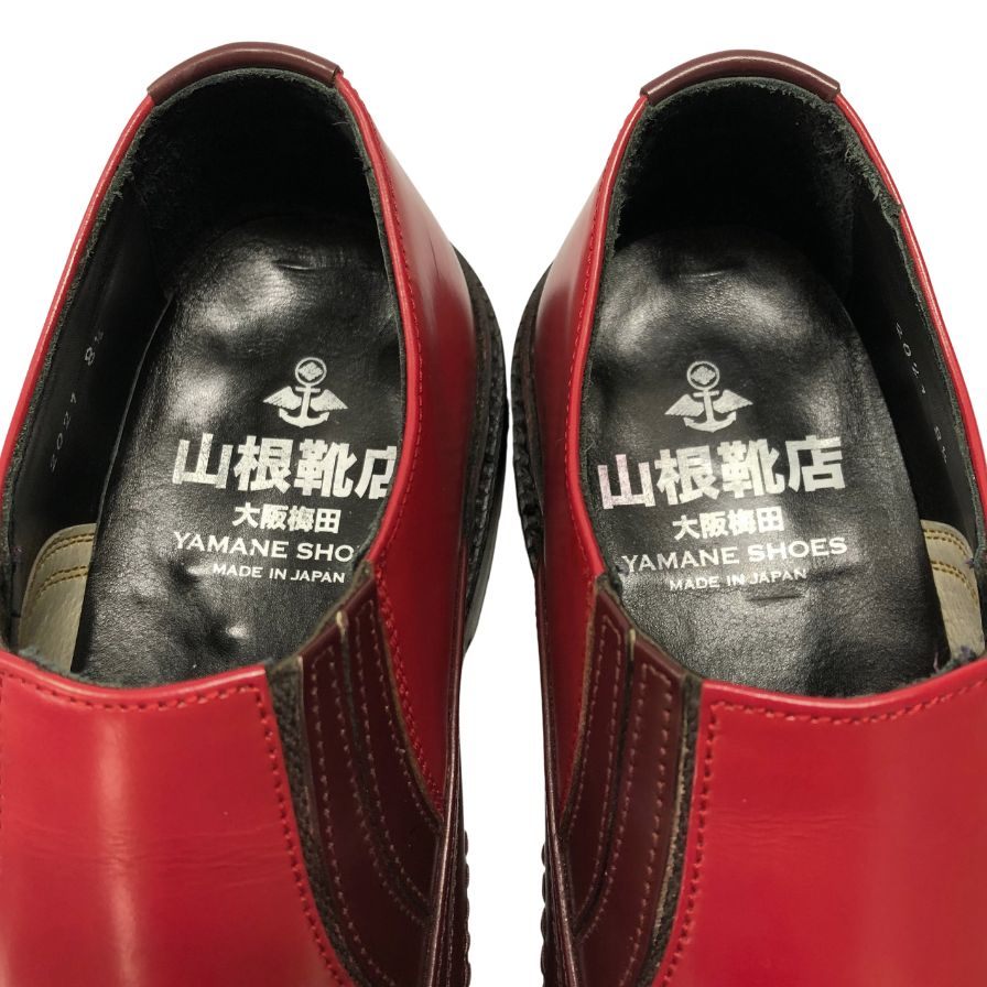 エヴィス 山根靴店 レザーシューズ スリッポン  2021 サイズ8.5 メンズ レッド EVISU YAMANE SHOES 約26.5cm【AFC44】