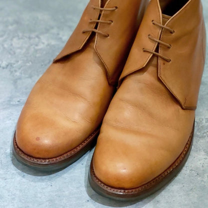 グレンソン チャッカブーツ ウェンデル カーフ ライトブラウン サイズUK7.5G GRENSON ブーツ 約25.5cm【LA】【中古】