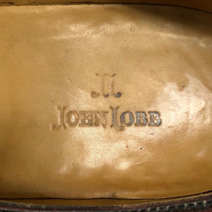ジョンロブ レザーシューズ ダービー ウイングチップ カーフ ブラウン サイズ7.5 JOHN LOBB 約26.0cm【AFC46】