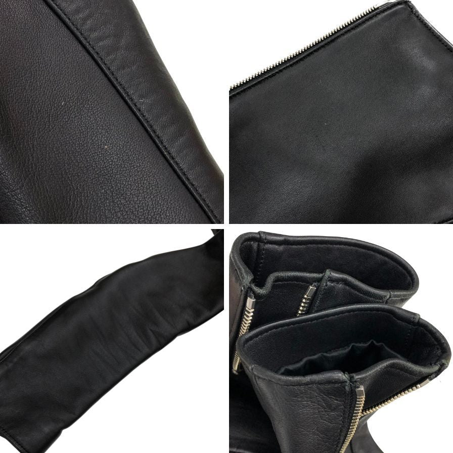 美品◆リドム シングルライダース ジャケット ジップアップ 本革 羊革 ラムレザー サイズS メンズ ブラック  LIDnM 【AFB5】