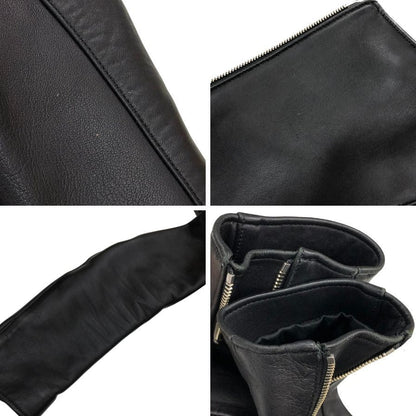 美品◆リドム シングルライダース ジャケット ジップアップ 本革 羊革 ラムレザー サイズS メンズ ブラック  LIDnM 【AFB5】
