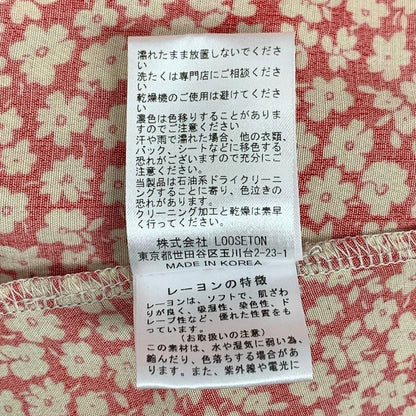 極美品◆アンバーグリーム ワンピース 総柄 花柄 レッド系 レディース ショート AMBERGLEAM 【AFB37】