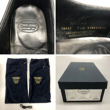クロケット&ジョーンズ オードリー レザーシューズ 29447 ストレートチップ サイズ7.5D メンズ ブラックカーフ CROCKETT&JONES AUDLEY ビジネスシューズ 約26.0cm【LA】【中古】