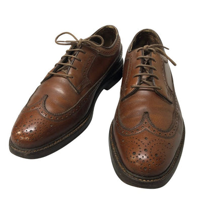 フローシャイム レザーシューズ ウイングチップ グレインレザー ブラウン メンズ サイズUS8.5C FLORSHEIM 約26.5cm【AFC6】