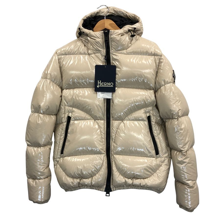 極美品◆ヘルノ ダウンジャケット PI001079U サイズ46 メンズ ベージュ系 HERNO 【AFA10】