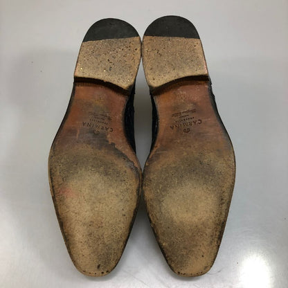 カルミナ Uチップ クロコダイル メンズ ネイビー サイズUK6.5 Carmina 約25.5cm【AFD9】