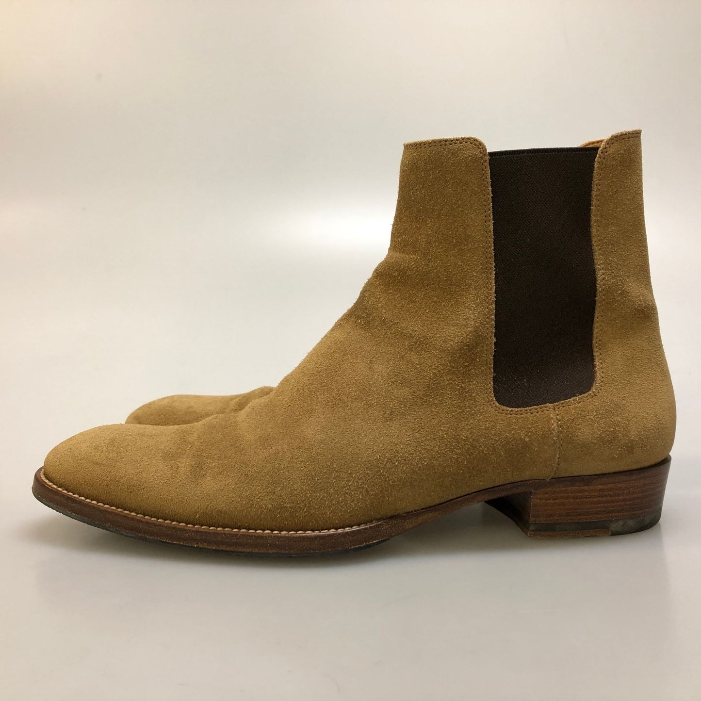 サンローラン パリ サイドゴアブーツ スエード ベージュ サイズUK40.5 SAINT LAURENT  PARIS 約26.5cm【AFC3】