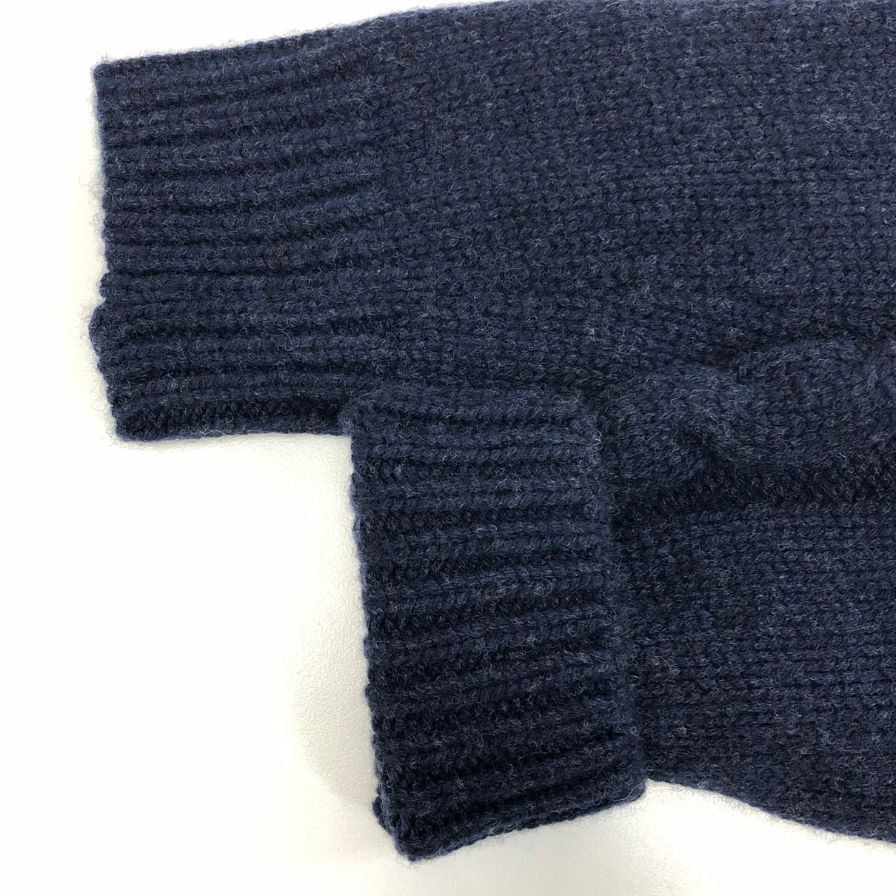 美品◆セッテフィーリカシミア ウールカシミヤショール ユニセックス サイズ 44 ネイビー Settefili Cashmere 【AFB10】