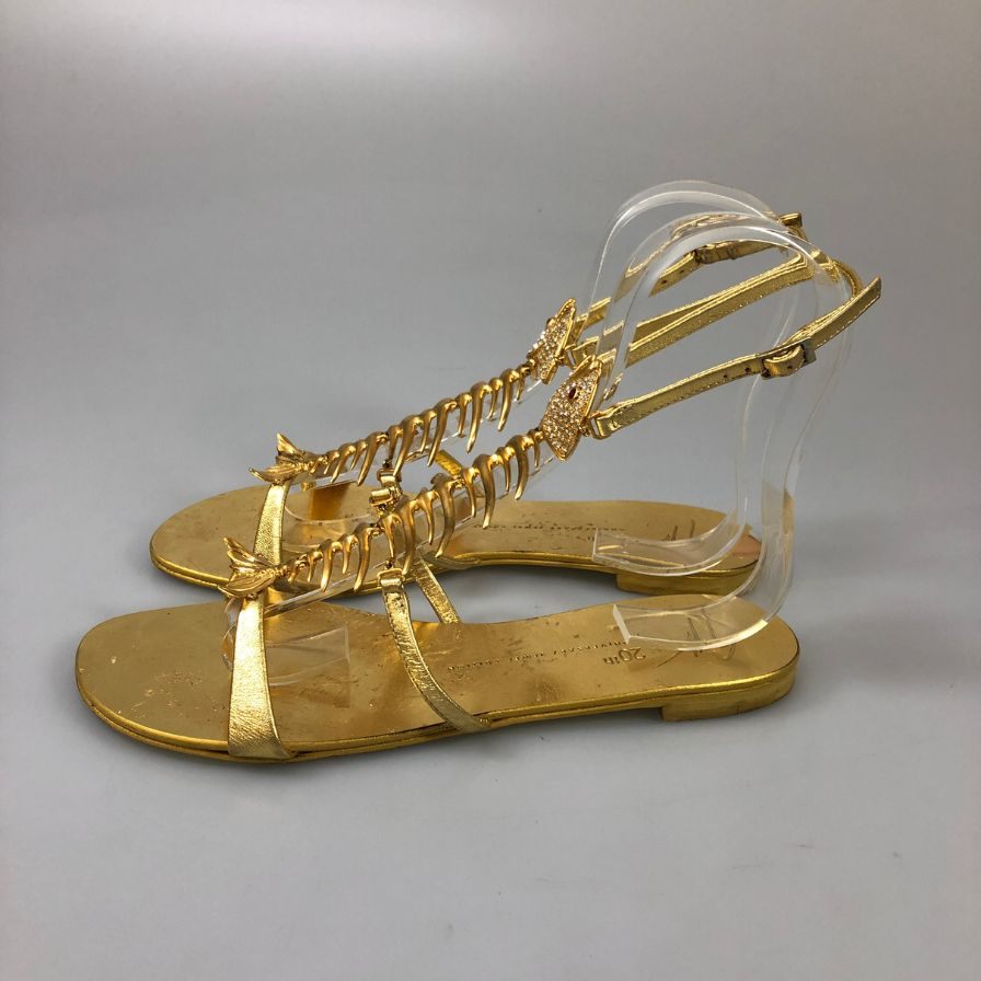 ジュゼッペザノッティ サンダル 20周年ジュエルエディション ゴールド レディース サイズ39 giuseppe zanotti 約25.5cm【AFC53】