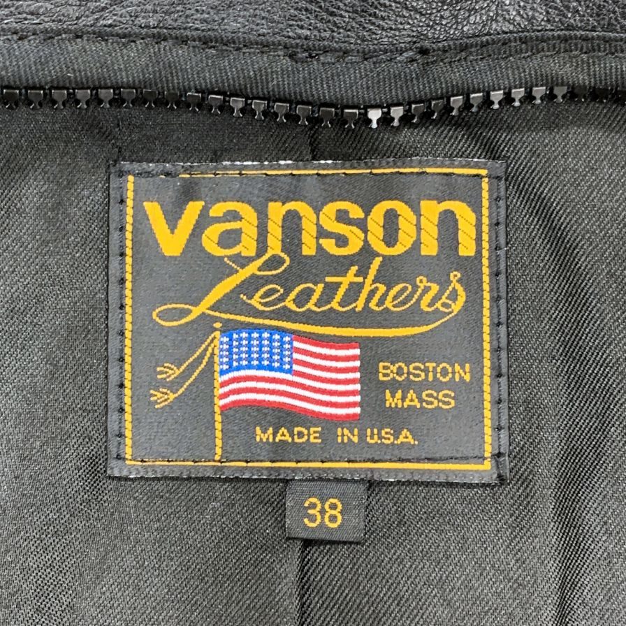 中古◆バンソン シングルライダース タイプB ブラック サイズ38 VANSON 【AFG1】