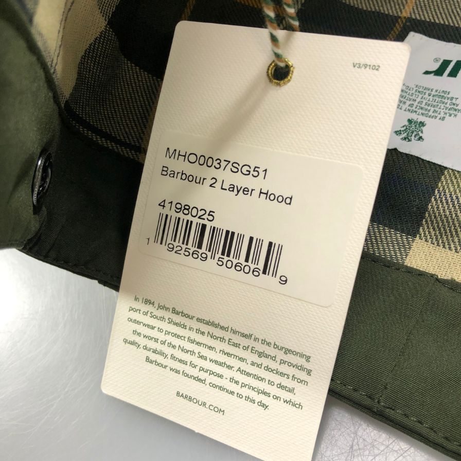 バブアー 2レイヤー フード 裏地コットン メンズ オリーブ Barbour