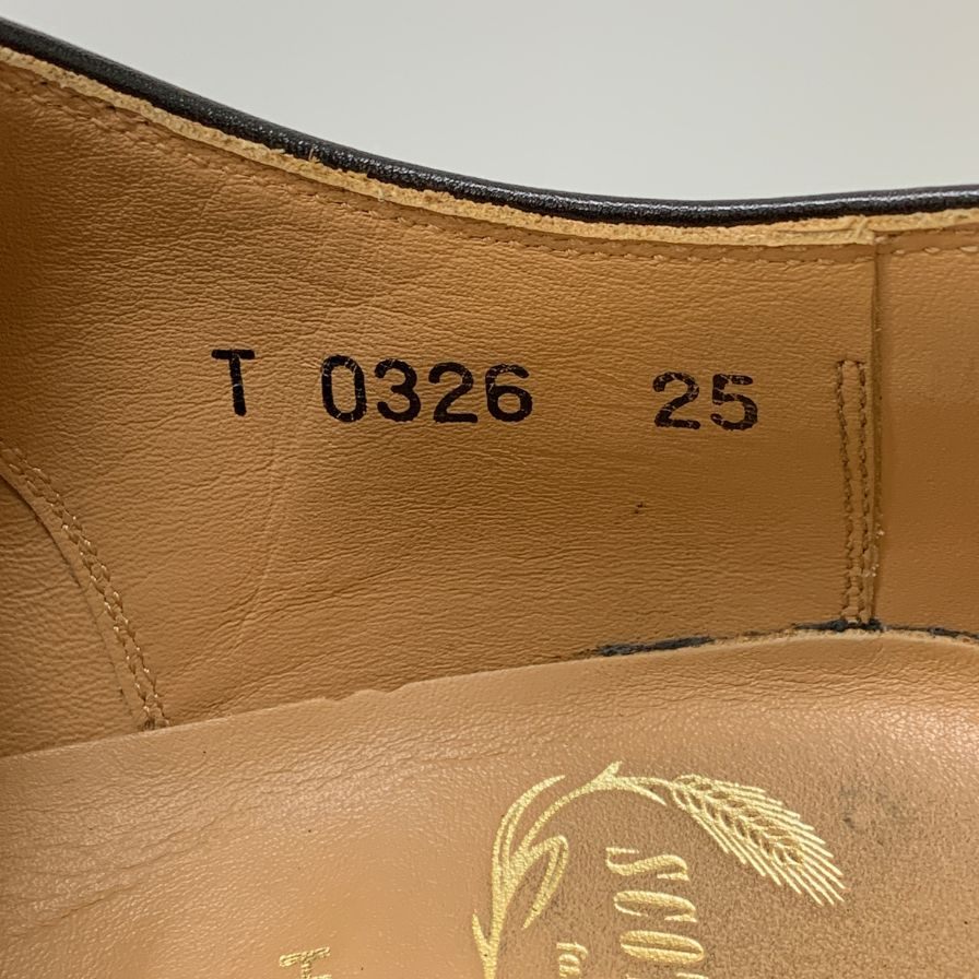 スコッチグレイン ストレートチップ レザー T0326 百貨店限定モデル メンズ ブラック サイズ25 SCOTCH GRAIN 約25.0cm【AFD9】