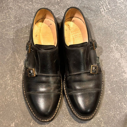 パラブーツ ウィリアム レザーシューズ ダブルモンク ブラック サイズUK7 PARABOOT ビジネスシューズ 約25.5cm【LA】【中古】