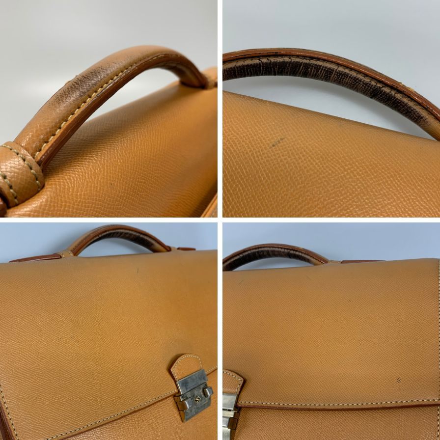 トゥモローランド レザー ブリーフバッグ ビジネスバッグ メンズ ブラウン TOMORROWLAND【AFE9】