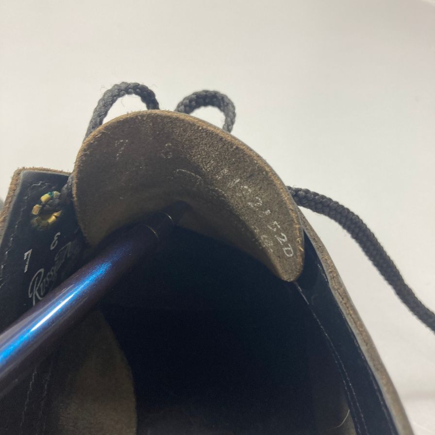 ラッセルモカシン デッキシューズ フィッシングオックスフォード カーフ メンズ ブラック サイズ7E  RUSSELL MOCCASIN 約25.0cm【AFC15】