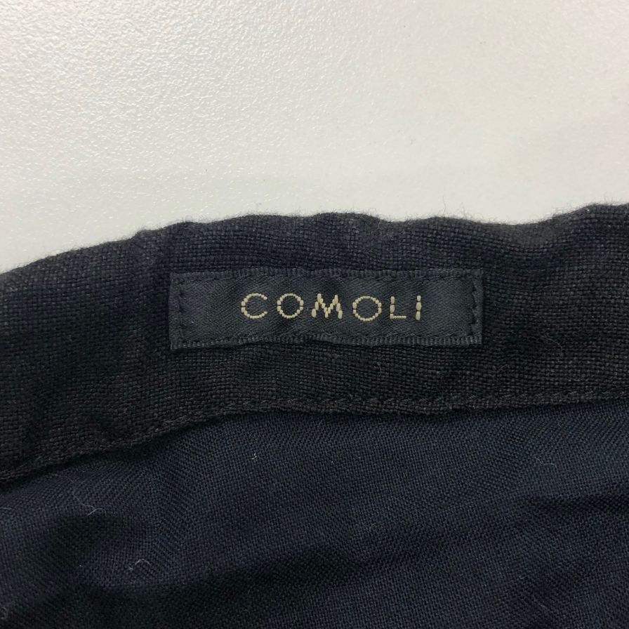コモリ 19SS ヴィスコースリネン ドローストリングパンツ P01-03007 メンズ サイズ1 ブラック COMOLI 【AFB16】