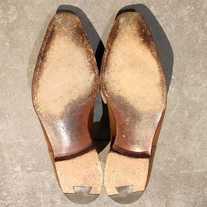 クロケット＆ジョーンズ レザーシューズ クラレンドン Uチップ カーフ ブラウン サイズUK7E CROCKETT&JONES ビジネスシューズ 約25.5cm【LA】【中古】
