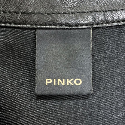 中古◆ピンコ ウエスタン風 合皮長袖シャツ レディース サイズ38 ブラック PINKO 【AFB19】