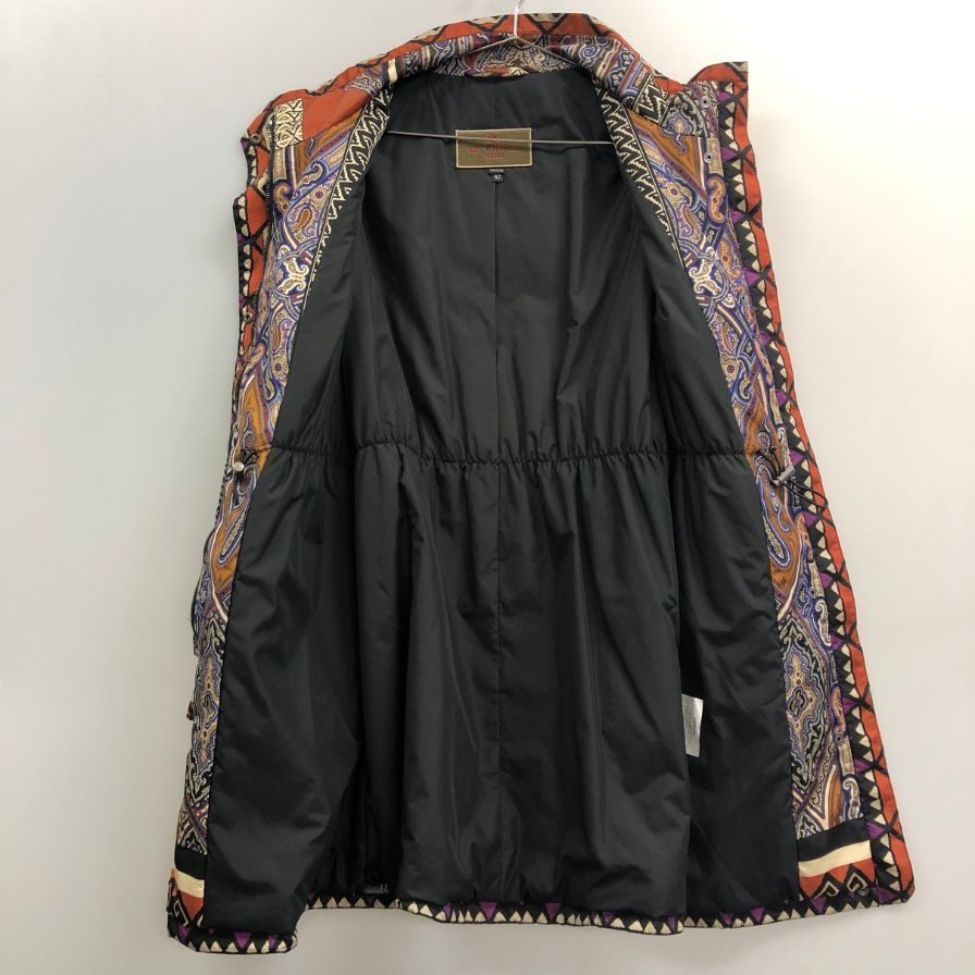 美品◆エトロ コート 中綿 総柄 ペイズリー イタリア製 レディース サイズ42 ETRO 【AFA13】