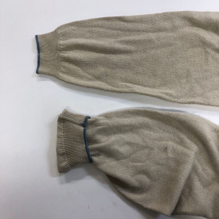 美品◆エルメネジルドゼニア ニットセーター シルク カシミヤ Vネック ベージュ系 サイズ50 メンズ Ermenegildo Zegna 【AFB41】