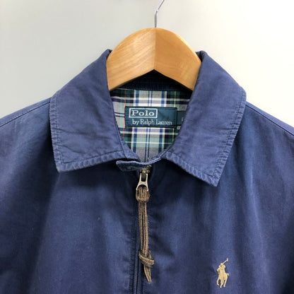 中古◆ポロ ラルフローレン スウィングトップ 裏地チェック ネイビー メンズ サイズXS Polo Ralph Lauren 【AFB29】