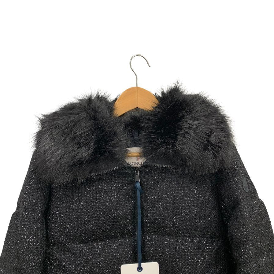 極美品◆モンクレール ダウンジャケット 2022AW ショーヴェ ツイード ラメ レディース ブラック サイズ 1 MONCLER CHAUVET GIUBBOTTO 【AFF24】