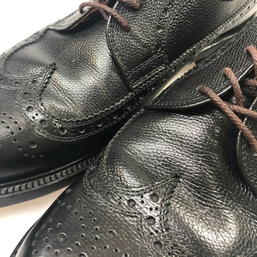 スコッチグレイン レザーシューズ ウィングチップ シボレザー 923 ブラック 25.5EE メンズ SCOTCH GARIN 約25.5cm【AFD9-2】