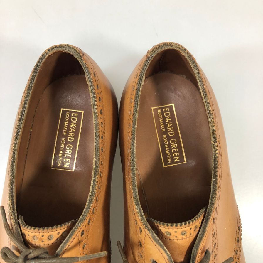 エドワードグリーン カーディフ セミブローグ ダービー ブラウン サイズUK8 EDWARD GREEN ビジネスシューズ 約26.0cm【LA】【中古】