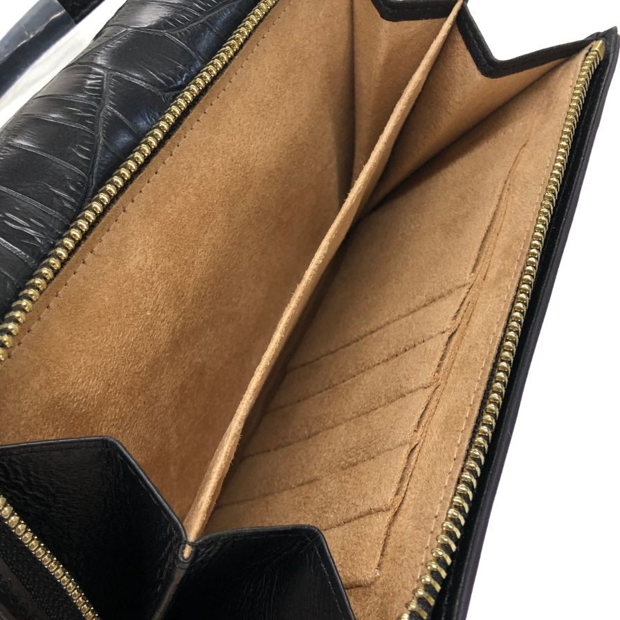 ペレリールッソ クロコ ハンドバック ブラック  PELLEY LUSSO【AFI18-3】