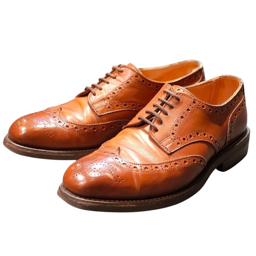 トリッカーズ レザーシューズ ニューバリー フルブローグ レザー ブラウン サイズ6 メンズ Tricker's NEWBURY ビジネスシューズ 約25.0cm【LA】【中古】