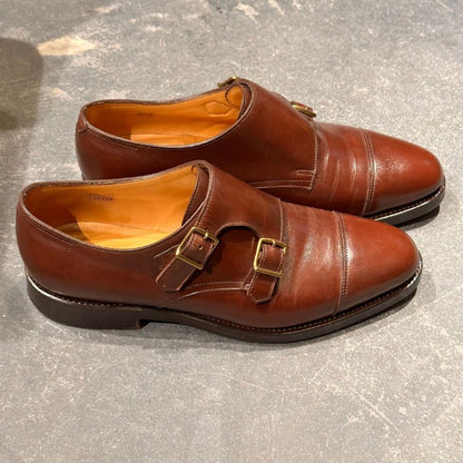 ジョンロブ レザーシューズ ウィリアム ダブルモンク カーフ 9795Rラスト サイズUK6E メンズ ブラウン JOHN LOBB ビジネスシューズ 約24.5cm【LA】【中古】