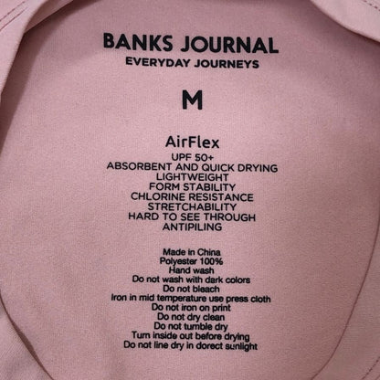 美品◆バンクスジャーナル Tシャツ ビッグロゴ ピンク メンズ サイズM BANKS JOURNAL 【AFB7】